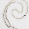 Dolce & Gabbana Silver Tone Brass Chain Religious Cross Pendant Necklace