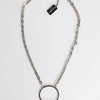 Dolce & Gabbana Silver Tone Brass Chain DG Logo Pendant Men Necklace