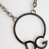Dolce & Gabbana Silver Tone Brass Chain DG Logo Pendant Men Necklace