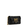 PINKO Black Calf Leather Bos Taurus Shoulder Bag