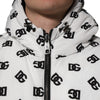 Dolce & Gabbana White DG Monogram Hooded Puffer Jacket