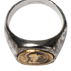 Dolce & Gabbana Silver Tone Engraved Two Color Real Brass Ring