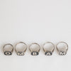 Dolce & Gabbana Silver Tone Brass Lettering Set 5 Pieces Adjustable Ring