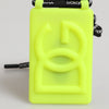 Dolce & Gabbana Yellow Green Rubber DG Embossed Adjustable Badge Holder