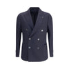 Blauer Lardini-Fleece-Wollblazer