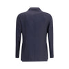 Blauer Lardini-Fleece-Wollblazer