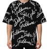 Dolce & Gabbana Black Logo Print Cotton Crew Neck T-shirt