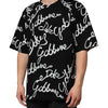 Dolce & Gabbana Black Logo Print Cotton Crew Neck T-shirt