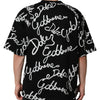 Dolce & Gabbana Black Logo Print Cotton Crew Neck T-shirt