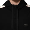 Dolce & Gabbana Black Cotton Plaque Track Cardigan Sweater