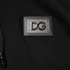 Dolce & Gabbana Black Cotton Plaque Track Cardigan Sweater
