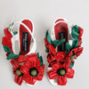 Dolce & Gabbana White Red Floral Detailing Sandals Shoes