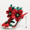 Dolce & Gabbana White Red Floral Detailing Sandals Shoes
