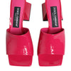 Dolce & Gabbana Pink Open Toe Block Heel Mules Sandals Shoes