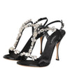 Dolce & Gabbana Black Keira Crystals Heels Sandals Shoes