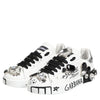 Dolce & Gabbana White Portofino Crystal Sneakers  Shoes