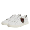 Dolce & Gabbana White Sacred Heart Men Low Top Sneakers Shoes