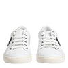 Dolce & Gabbana White Crown Bee Leather Low Top Sneakers Shoes