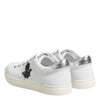 Dolce & Gabbana White Crown Bee Leather Low Top Sneakers Shoes