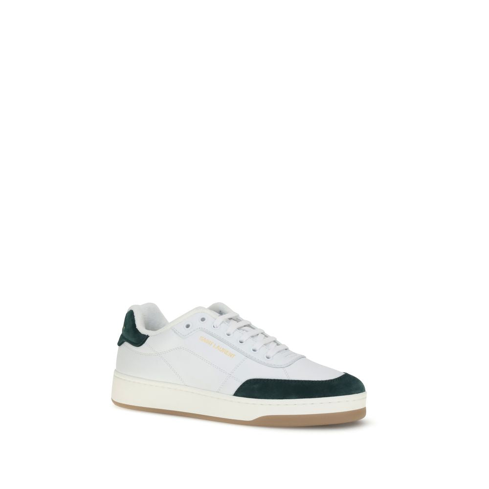 Saint Laurent Bos Taurus Low Top Sneakers aus weißem Kalbsleder
