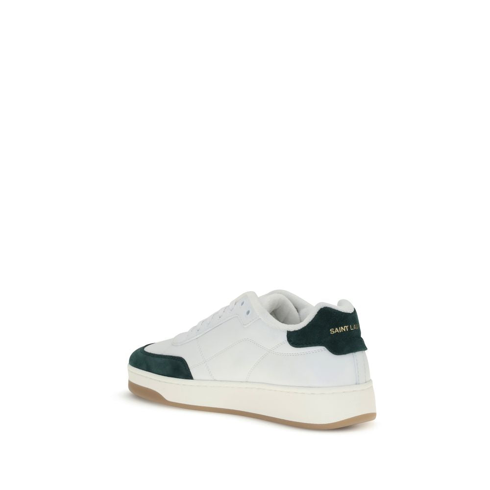 Saint Laurent Bos Taurus Low Top Sneakers aus weißem Kalbsleder