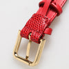 Dolce & Gabbana Red Exotic Leather Gold Tone Metal Buckle Women Armband