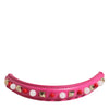 Dolce & Gabbana Pink Embellished Leather Bag Handle Women Shoulder Strap