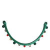 Dolce & Gabbana Green Embellished Leather Bag Handle Women Shoulder Strap