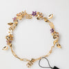Dolce & Gabbana Gold Brass Logo Detail Floral Fashion Jewelry Necklace