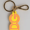 Dolce & Gabbana Yellow Rubber Gold Tone Metal DG Logo Keyring Keychain