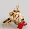 Dolce & Gabbana Gold Brass Resin Beige Dog Pet Accessory Ring