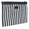 Dolce & Gabbana Black White Striped Logo Plaque Clutch Borse Pouch Bag