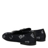 Dolce & Gabbana Blue Logo Cotton Loafers Formal Dress Shoes