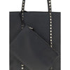 Valentino Garavani Black Calf Leather Bos Taurus Shoulder Bag