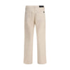 7FOR Beige Cotton Straight-Leg Jeans