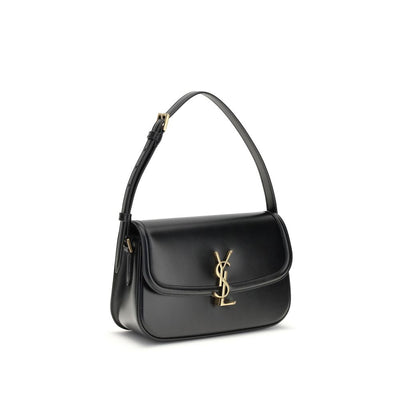Saint Laurent Schultertasche aus schwarzem Kalbsleder, Modell Bos Taurus