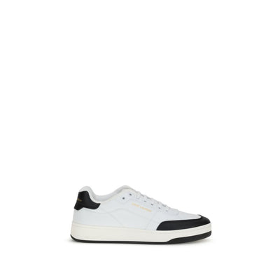 Saint Laurent Bos Taurus Low Top Sneakers aus weißem Kalbsleder