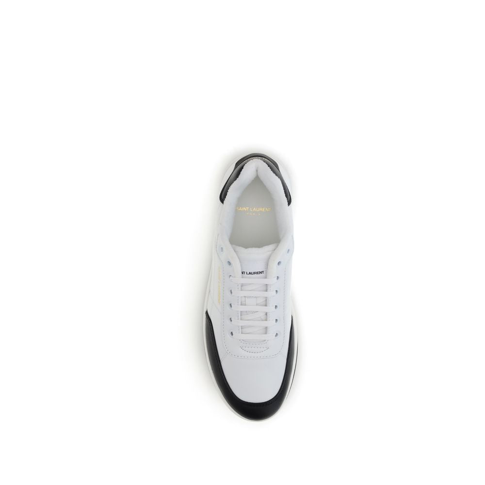Saint Laurent Bos Taurus Low Top Sneakers aus weißem Kalbsleder
