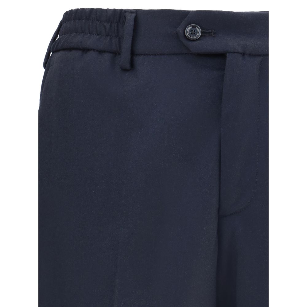 Blaue Chinohose aus Fleece und Wolle von Lardini