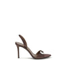 Giuseppe Zanotti Brown Silk Stiletto Heel Sandals