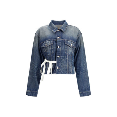 MM6 Blaue Baumwoll-Denimjacke
