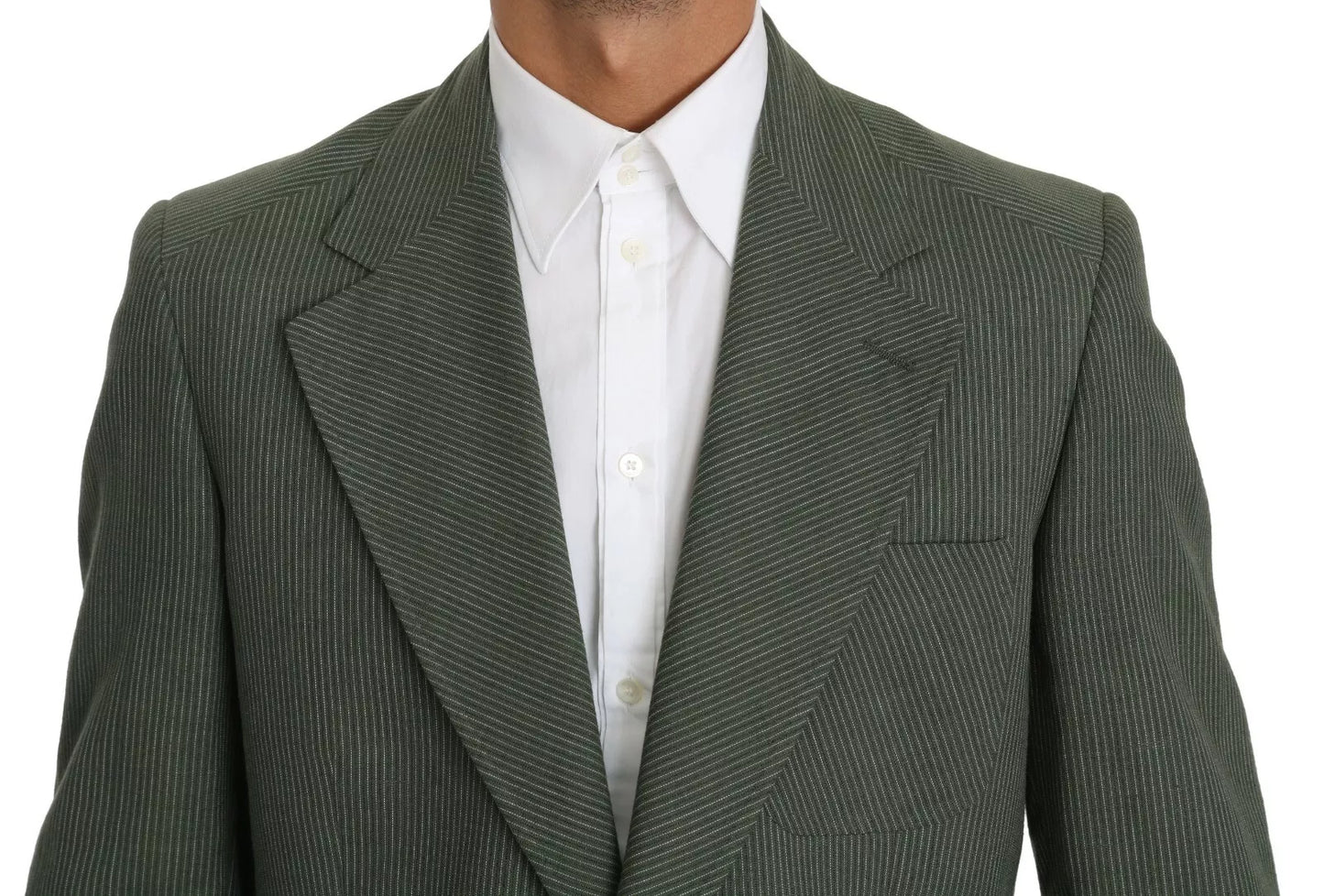 Romeo Gigli Green Linen Blazer One Piece Single Breasted Jacket