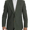 Romeo Gigli Green Linen Blazer One Piece Single Breasted Jacket