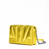 Ferrari Metal Yellow GT patent leather bag with chain