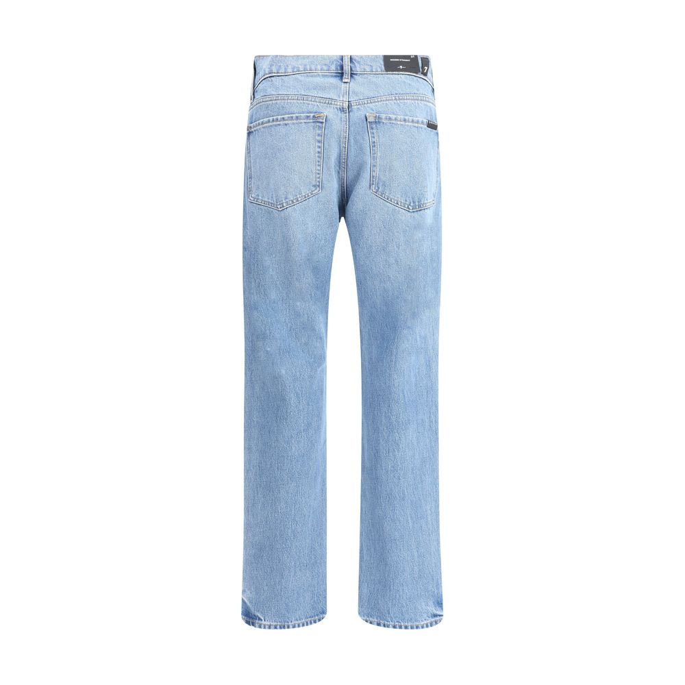 7FOR Hellblaue Baumwolljeans mit geradem Bein