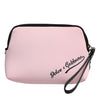 Dolce & Gabbana Pink Solid Nylon DG Logo Print Clutch Zip Borse Pouch Bag