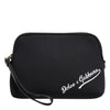 Dolce & Gabbana Black Solid Nylon DG LogoPrint Clutch Zip Borse Pouch Bag