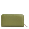 Dolce & Gabbana Green Leather Logo Plaque Zip Around Continenta Wallet