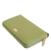 Dolce & Gabbana Green Leather Logo Plaque Zip Around Continenta Wallet
