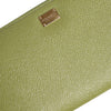 Dolce & Gabbana Green Leather Logo Plaque Zip Around Continenta Wallet
